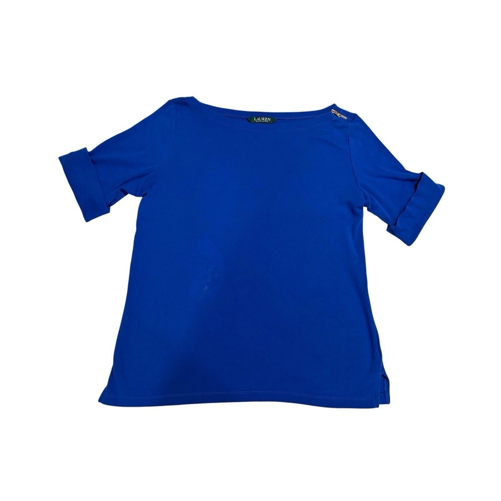 Lauren Ralph Lauren Women's  Short Sleeves Royal Blue Shirt Sz Lg